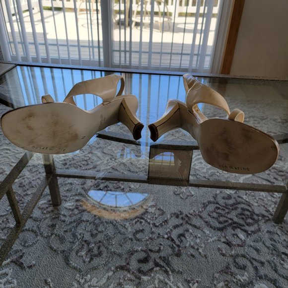 Ann Marino Ivory Sling Back Block Heel Women's Shoe Size 8 M - Picture 8 of 8